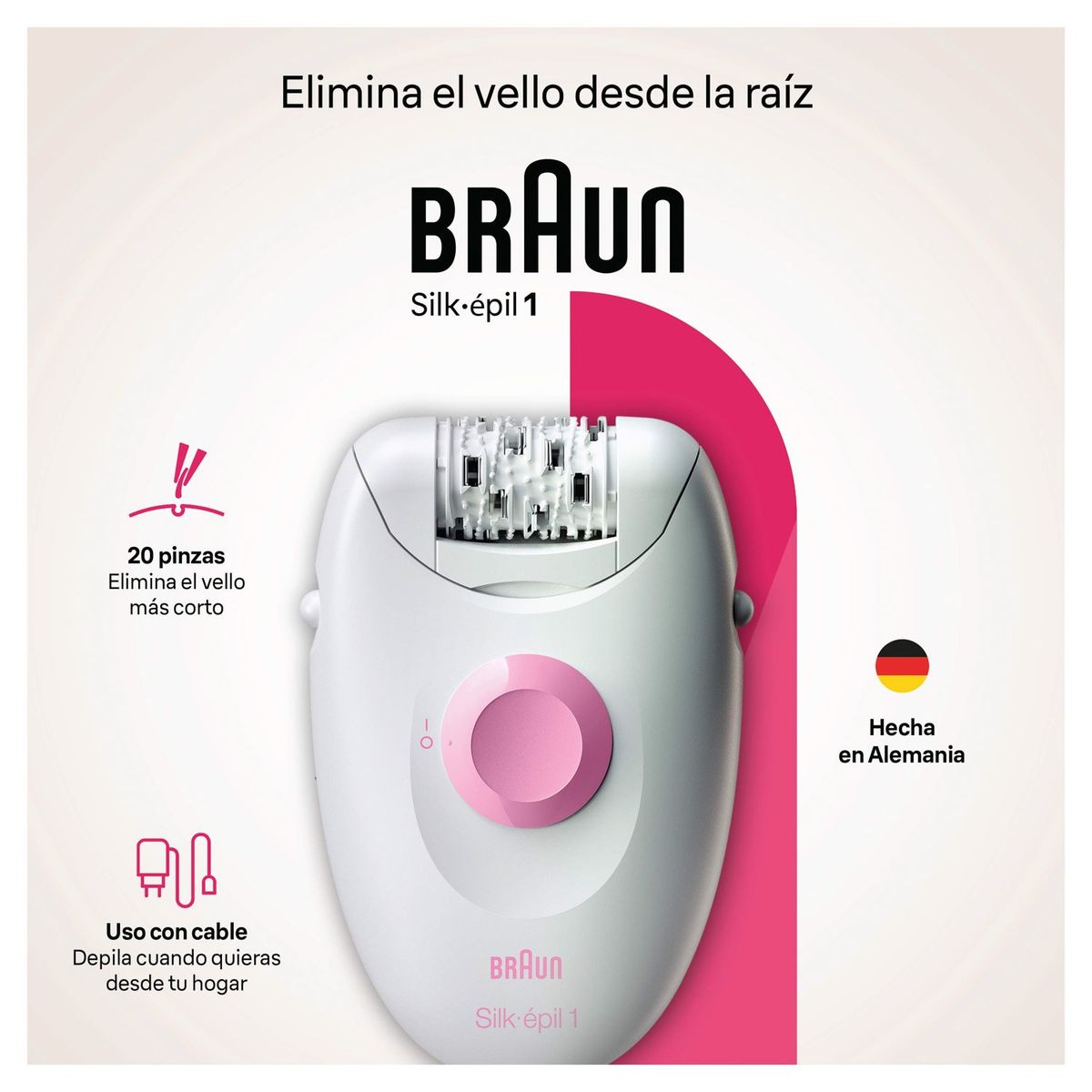 BRAUN - Depiladora de Pinza Braun 1000 1 Velocidades