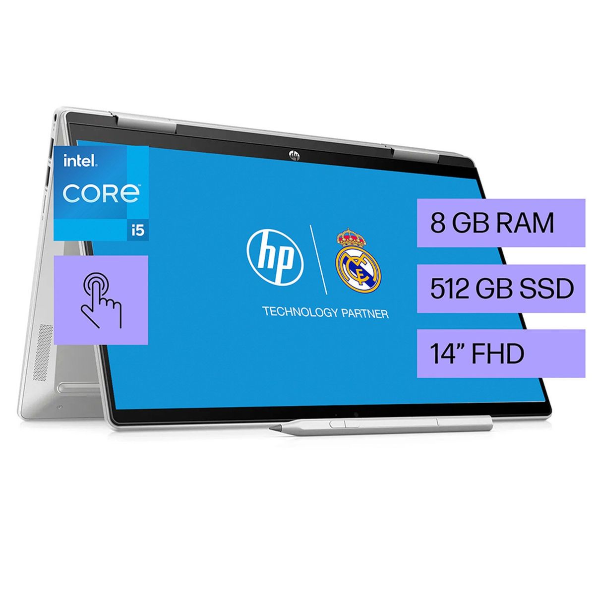 HP - Notebook Pavilion x360 14-EK0003LA Intel Core i5-1235U 8GB RAM 512GB SSD 14" FHD Táctil + Lápiz HP