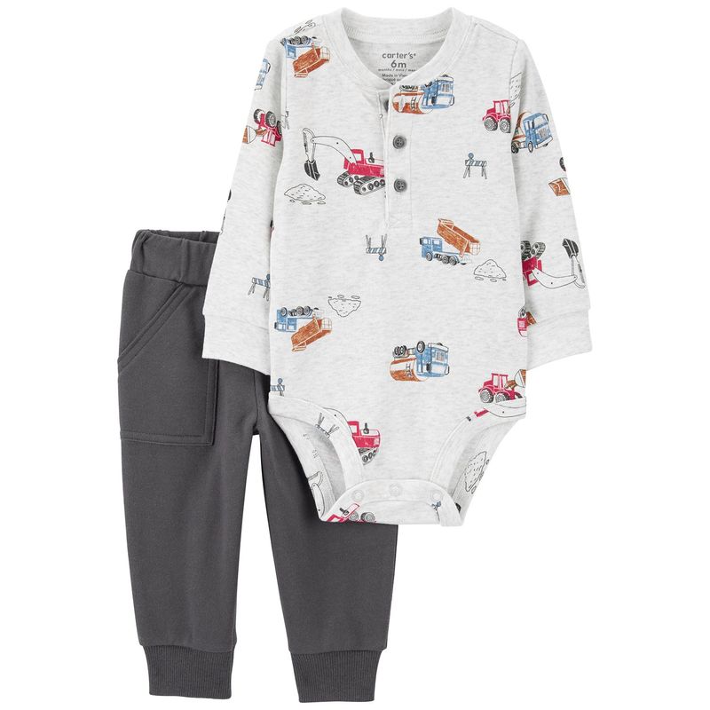 CARTER'S - Conjunto 2 Piezas Body Y Pantalon Buzo Bebé Niño Carter's