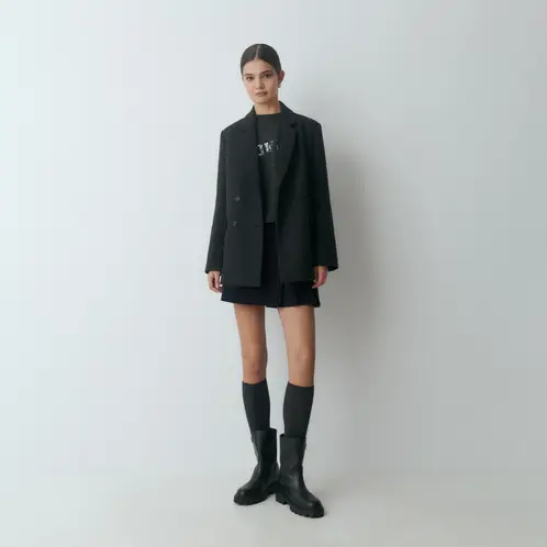 BROWNIE - Chaqueta Cruzada De Paño Mujer