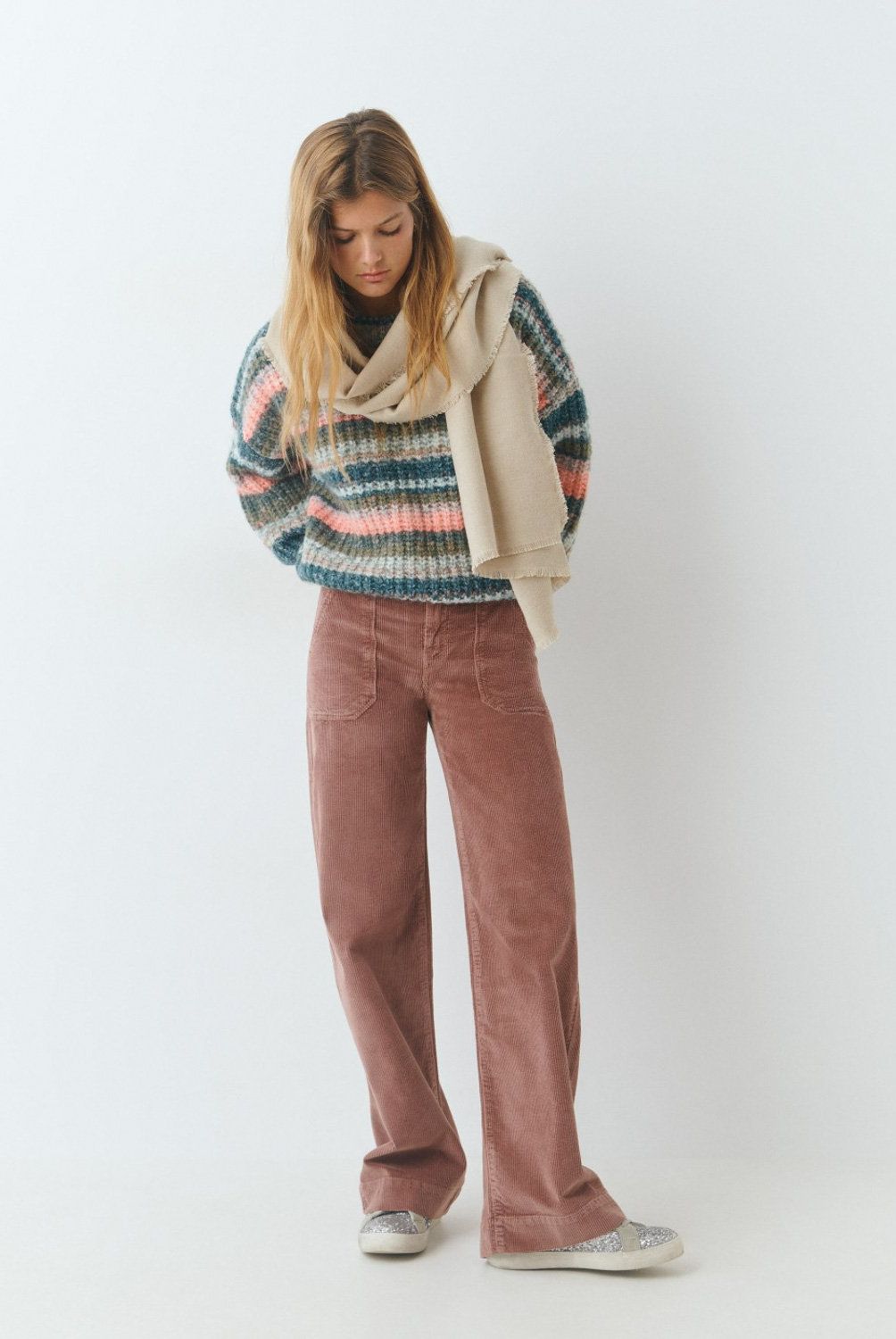 BROWNIE - Pantalón Pana Culotte Bolsillo Frontal Mujer Brownie