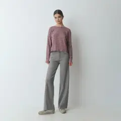 BROWNIE - Polera Raya Lurex Cut-Out Hombro Mujer