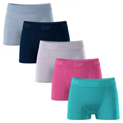 TOP - Boxer Medio Algodon Niña Pack 5