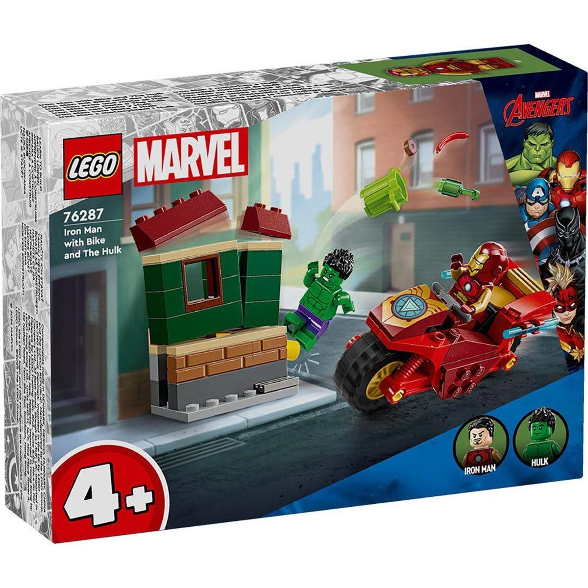 LEGO - Lego Marvel: Iron Man con Moto y Hulk