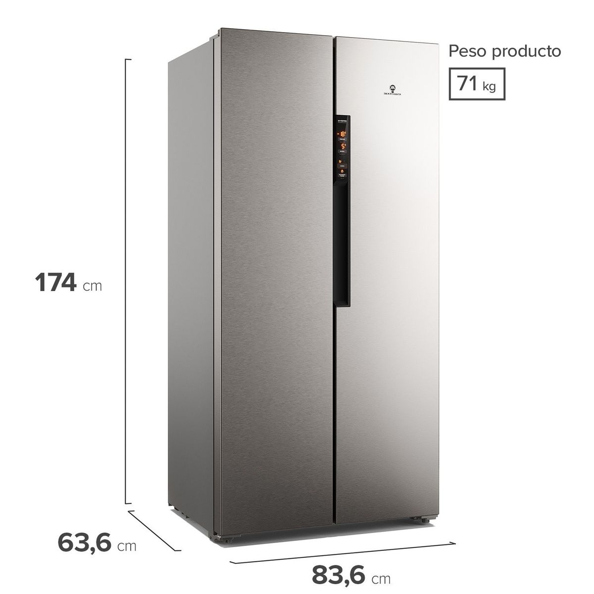 MADEMSA - Refrigerador Side by Side 430L No frost MAS430 Mademsa