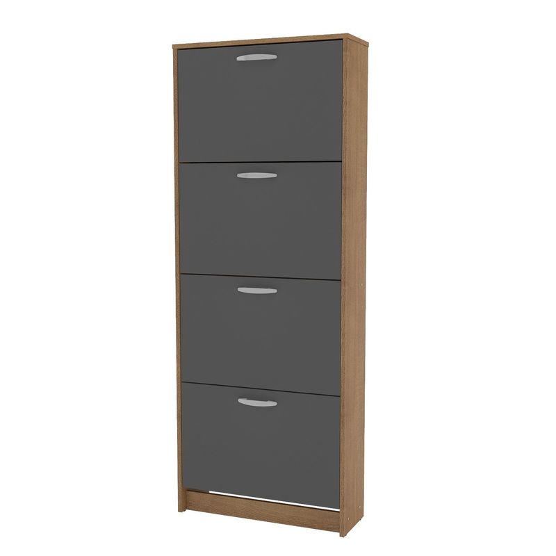 VEKKAHOME - Zapatera Nick Gris 4 Puertas Vekkahome