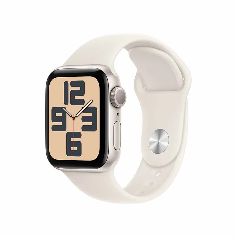 APPLE - Apple Watch SE (GPS) - Aluminio 40 mm Color Blanco Estelar- Correa Deportiva Color Blanco Estelar- Talla M/L