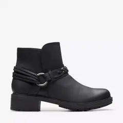CLARKS - Botín Mujer Cuero Negro