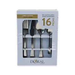 DORAL - Set Cuchilleria 16 Piezas Austria Acero Inoxidable