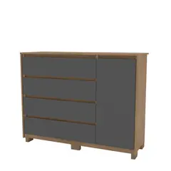 VEKKAHOME - Cómoda Coimbra 4 Cajones 1 Puerta