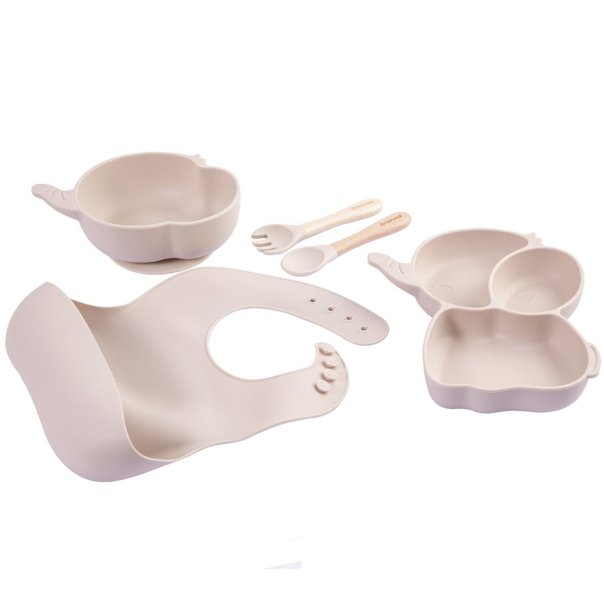 BEBESIT - Set Alimentacion Elefante Silicona Beige Bebesit