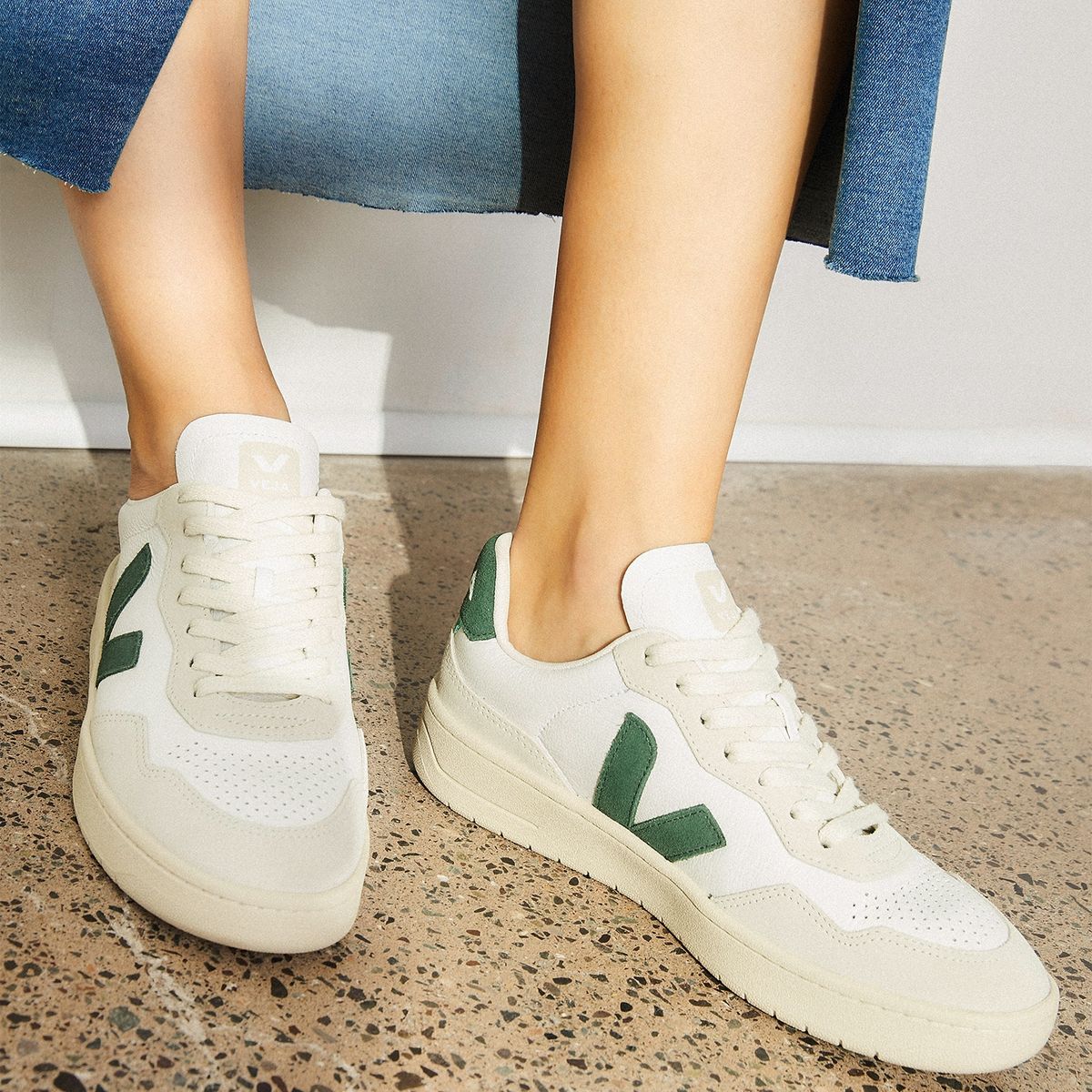 VEJA - V-90 Extra Cyprus Zapatilla Urbana Mujer Cuero Blanco Veja