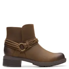 CLARKS - Botín Mujer Cuero Café