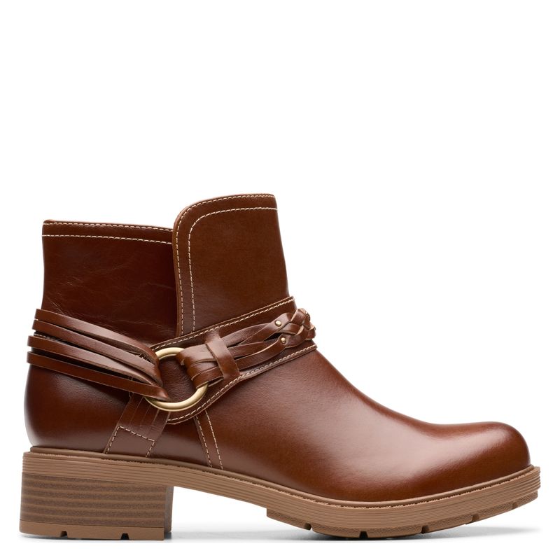 CLARKS - Botín Mujer Cuero Beige Clarks