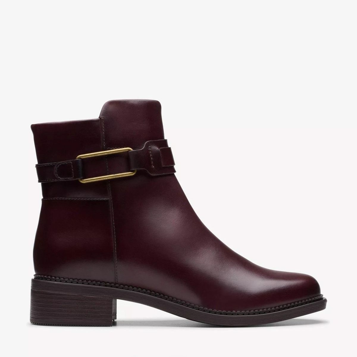 CLARKS - Botín Mujer Cuero Burdeo Clarks