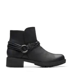 CLARKS - Botín Mujer Cuero Negro