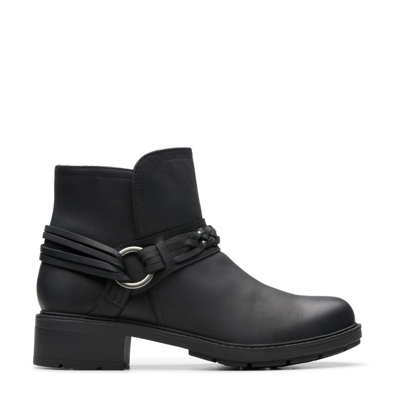 CLARKS - Botín Mujer Cuero Negro Clarks