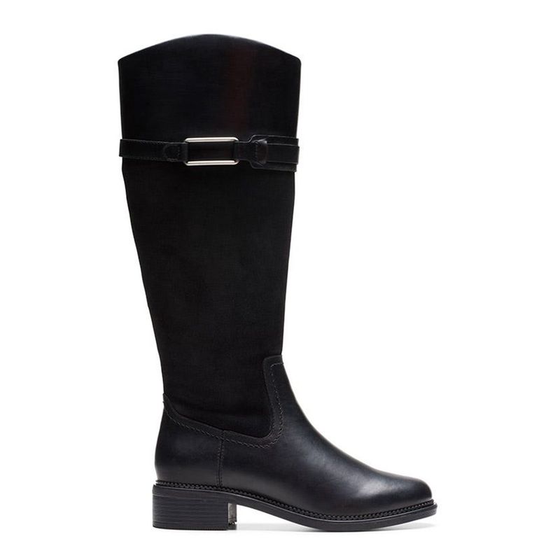 CLARKS - Bota Mujer Cuero Negro Clarks