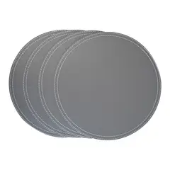 DORAL - Pack 4 Individuales Redondo 38 Cm Gris