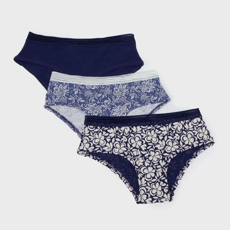 ETAM - Pack 3 Calzones Shortys Jackie Encaje Mujer Etam