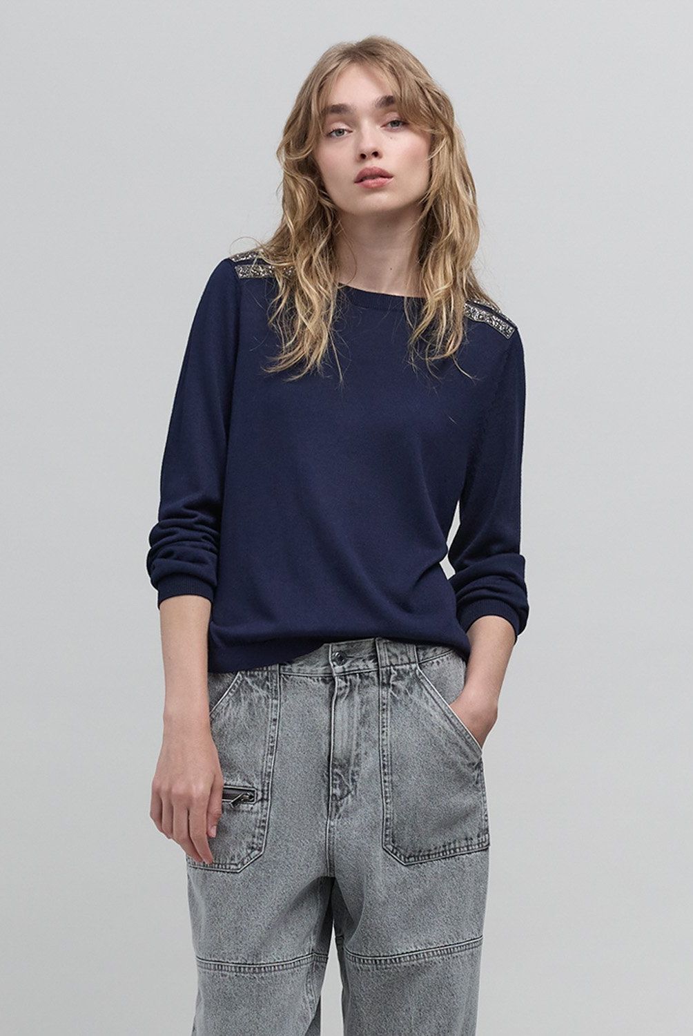 IKKS - Sweater Bordado Perlas Mujer IKKS