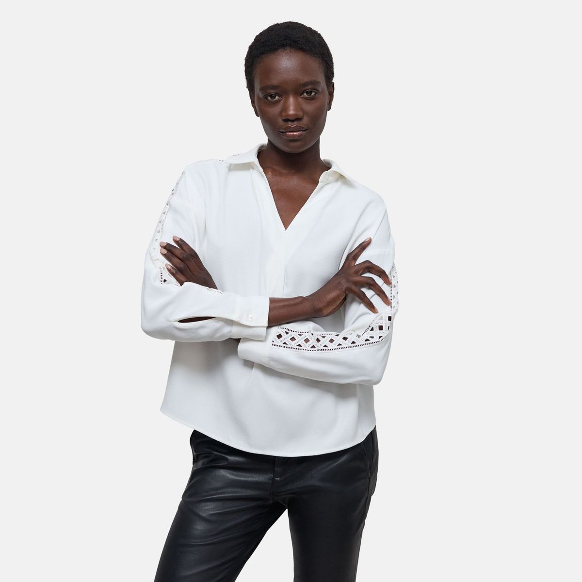 IKKS - Blusa Manga Encaje Mujer IKKS