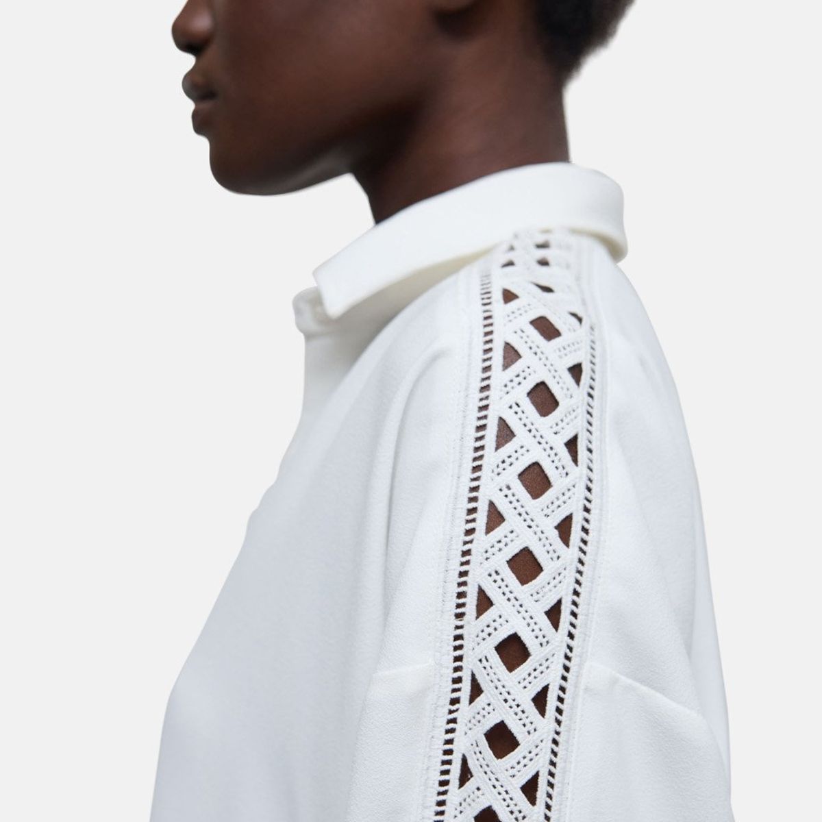 IKKS - Blusa Manga Encaje Mujer IKKS