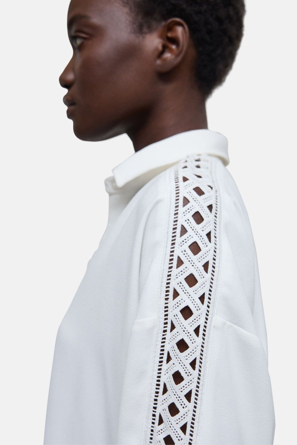 IKKS - Blusa Manga Encaje Mujer IKKS
