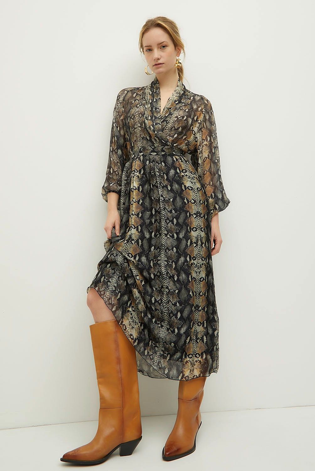 DIXIE - Vestido Escote Transparencias Mujer Dixie