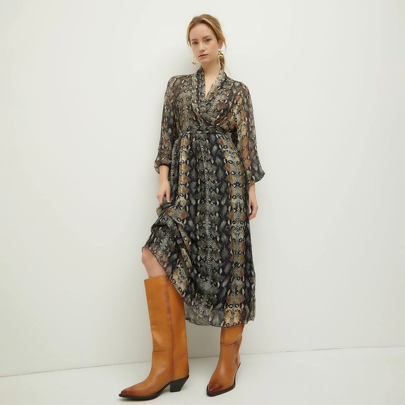 DIXIE - Vestido Escote Transparencias Mujer Dixie
