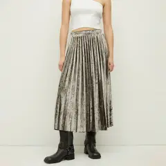 DIXIE - Falda Larga Metalizada Mujer