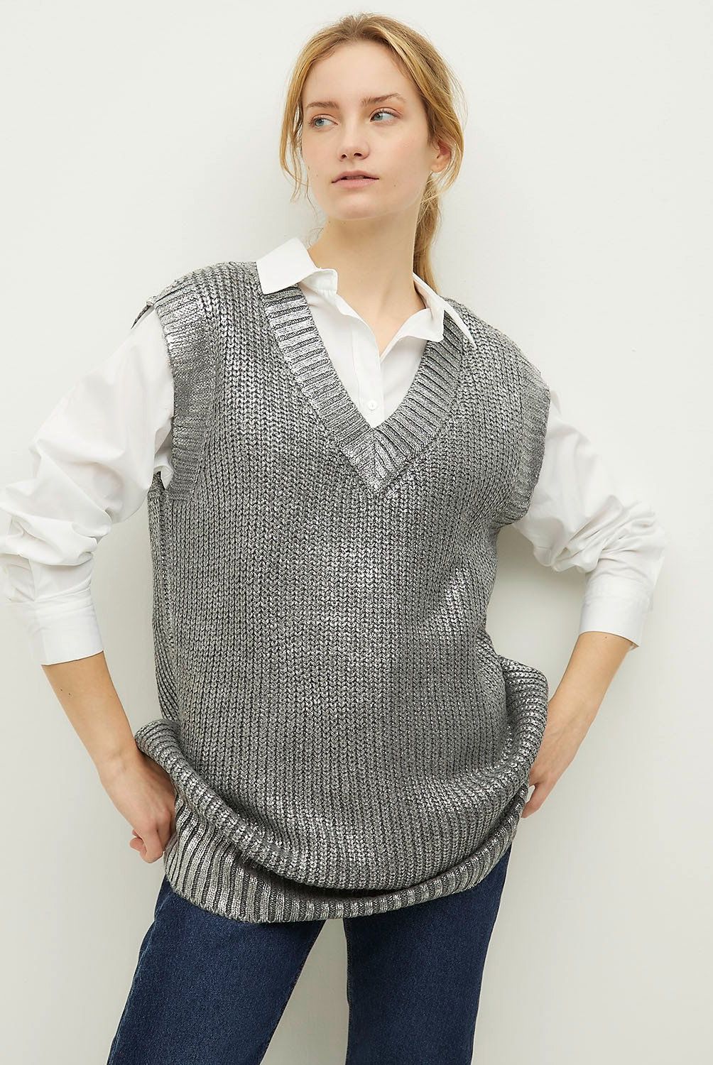DIXIE - Sweater Sin Mangas Metalizado Mujer Dixie