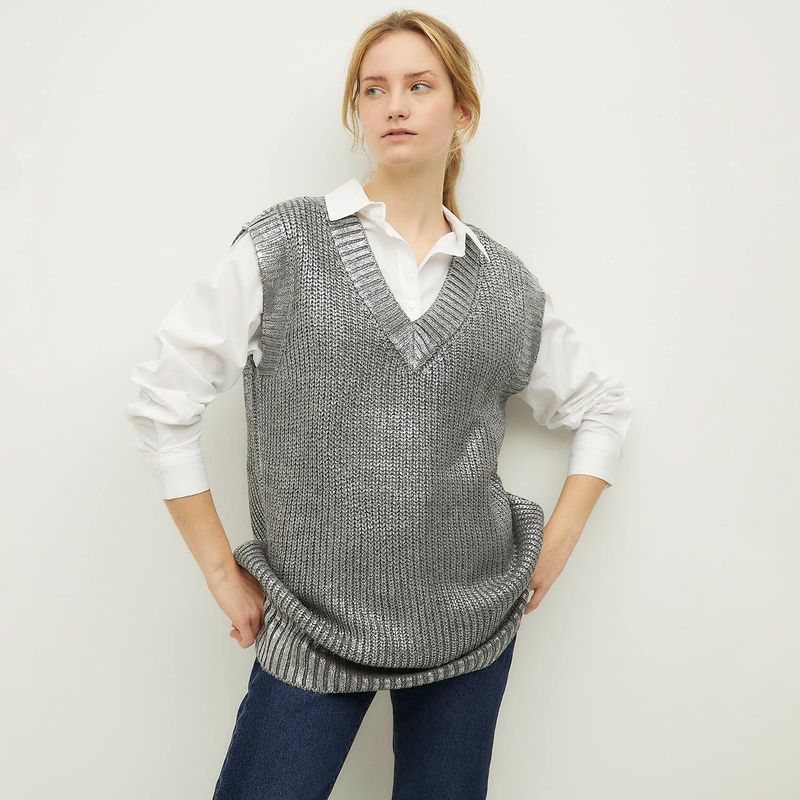 DIXIE - Sweater Sin Mangas Metalizado Mujer Dixie