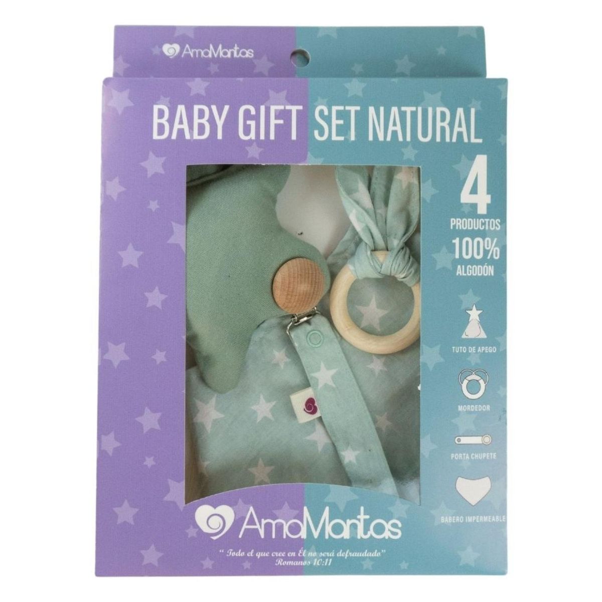 AMAMANTAS - Baby Gift Set Natural  Estrella  Menta Amamantas