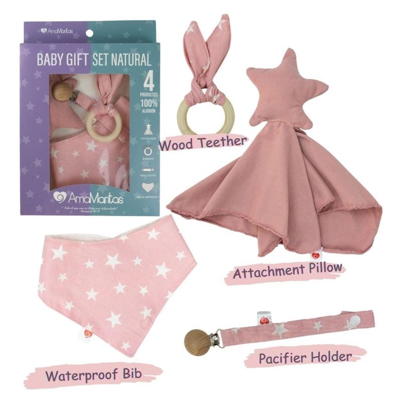 AMAMANTAS - Baby Gift Set Natural  Estrella Rosa Amamantas
