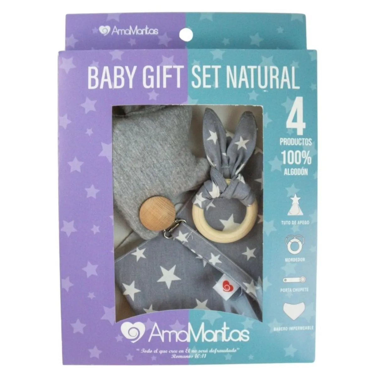 AMAMANTAS - Baby Gift Set Natural  Estrella Gris Amamantas