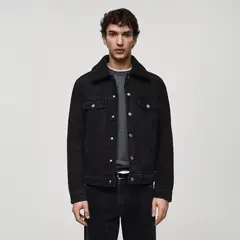 MANGO MAN - Chaqueta Vaquera Interior Borreguito Hombre