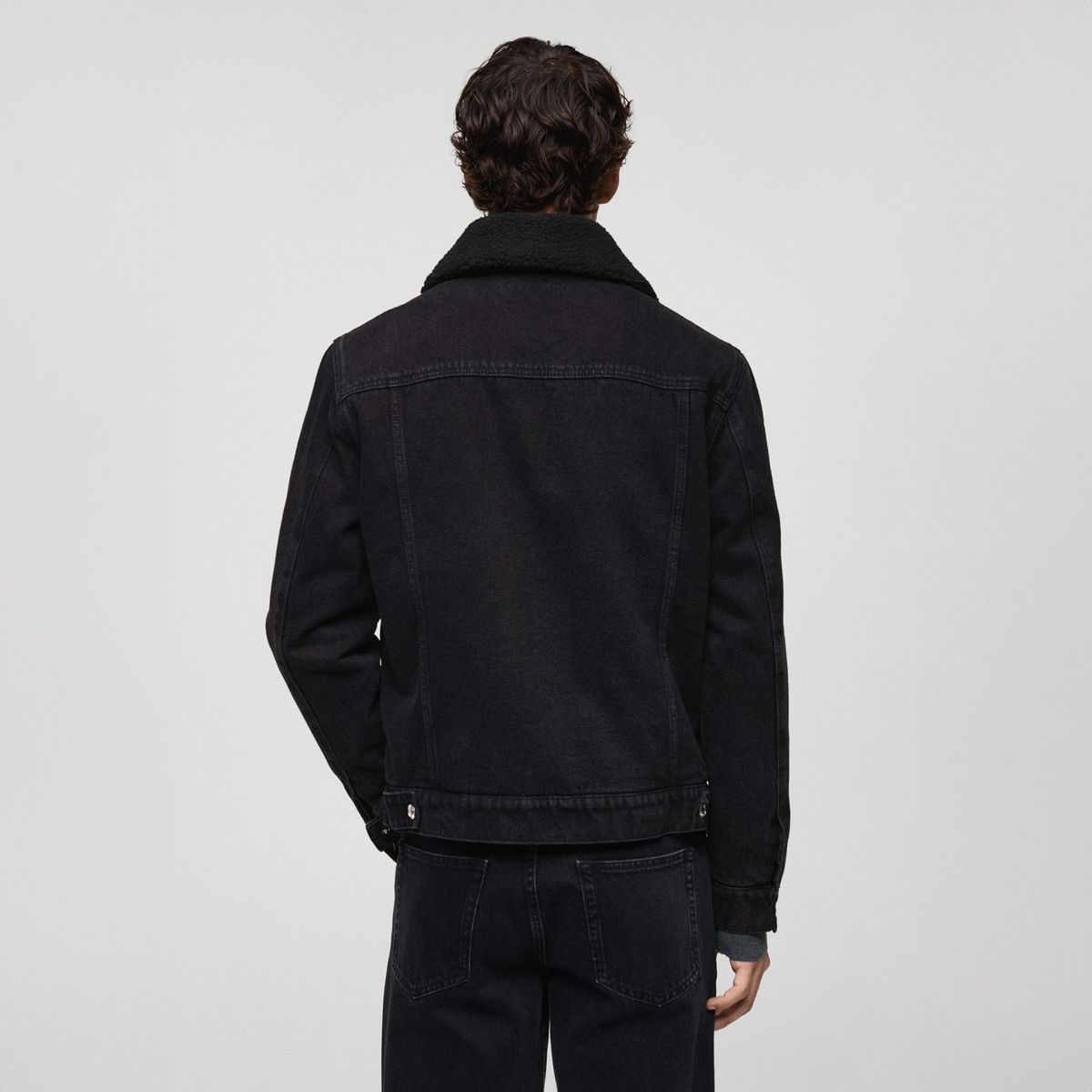 MANGO MAN - Chaqueta Vaquera Interior Borreguito Hombre Mango Man