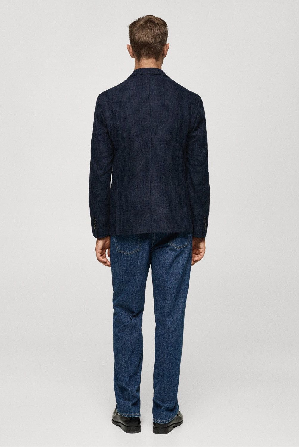 MANGO MAN - Blazer Lana Slim Fit Micro Pata De Gallo Hombre Mango Man