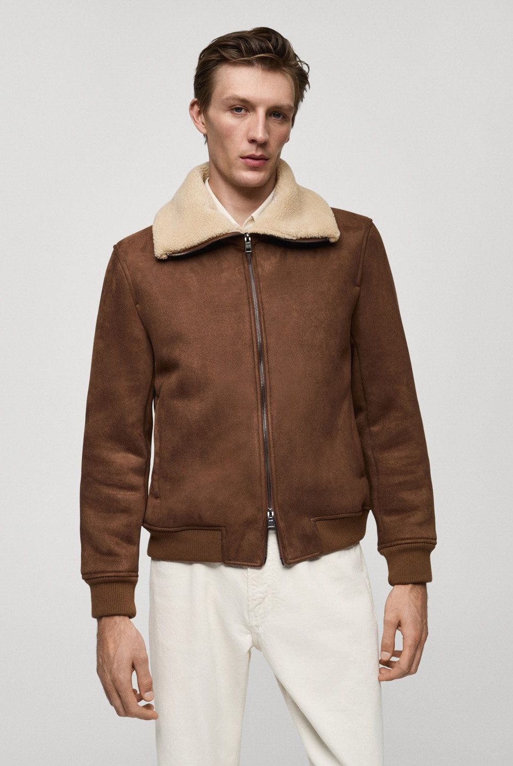 MANGO MAN - Chaqueta Doble Faz Borreguillo Hombre Mango Man