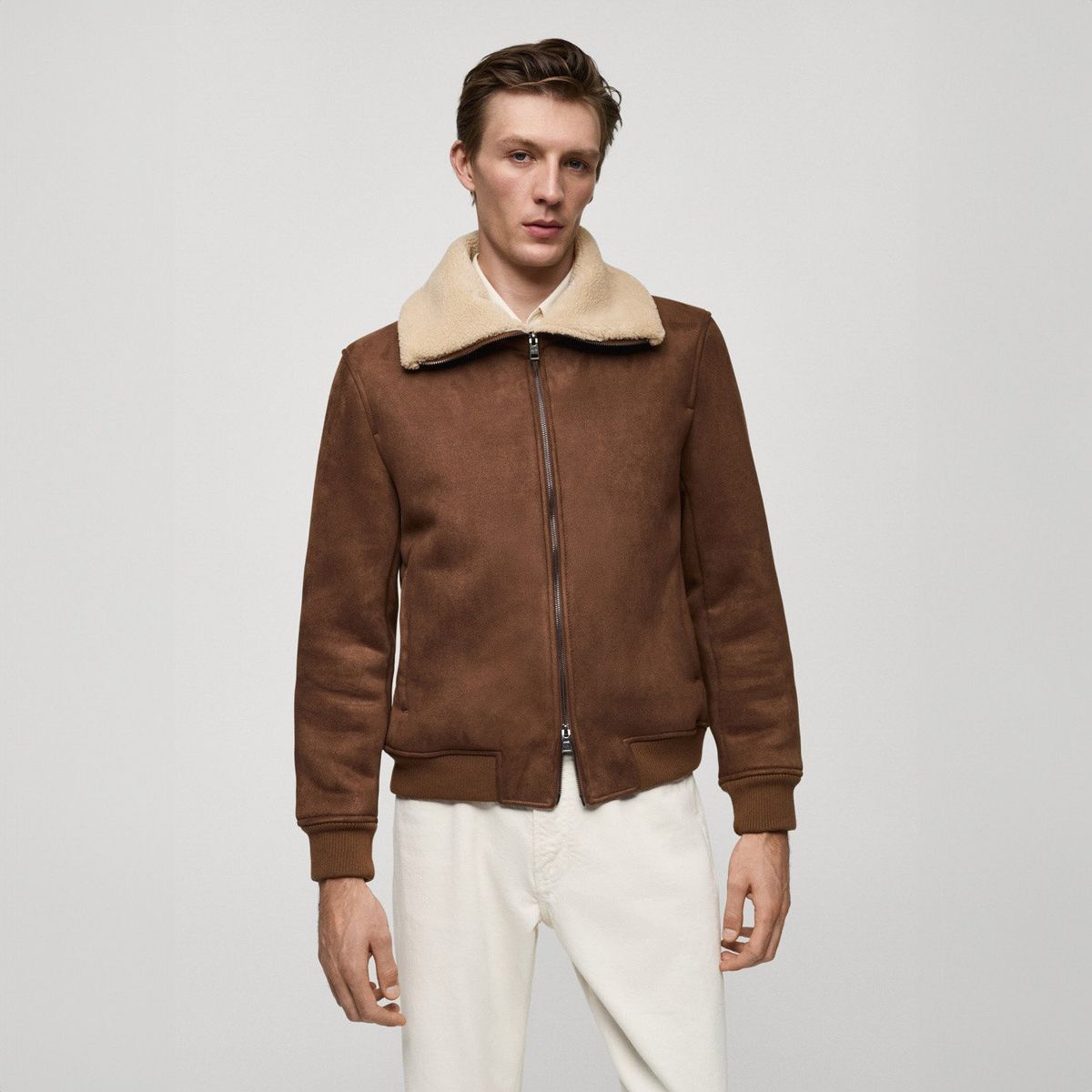 MANGO MAN - Chaqueta Doble Faz Borreguillo Hombre Mango Man