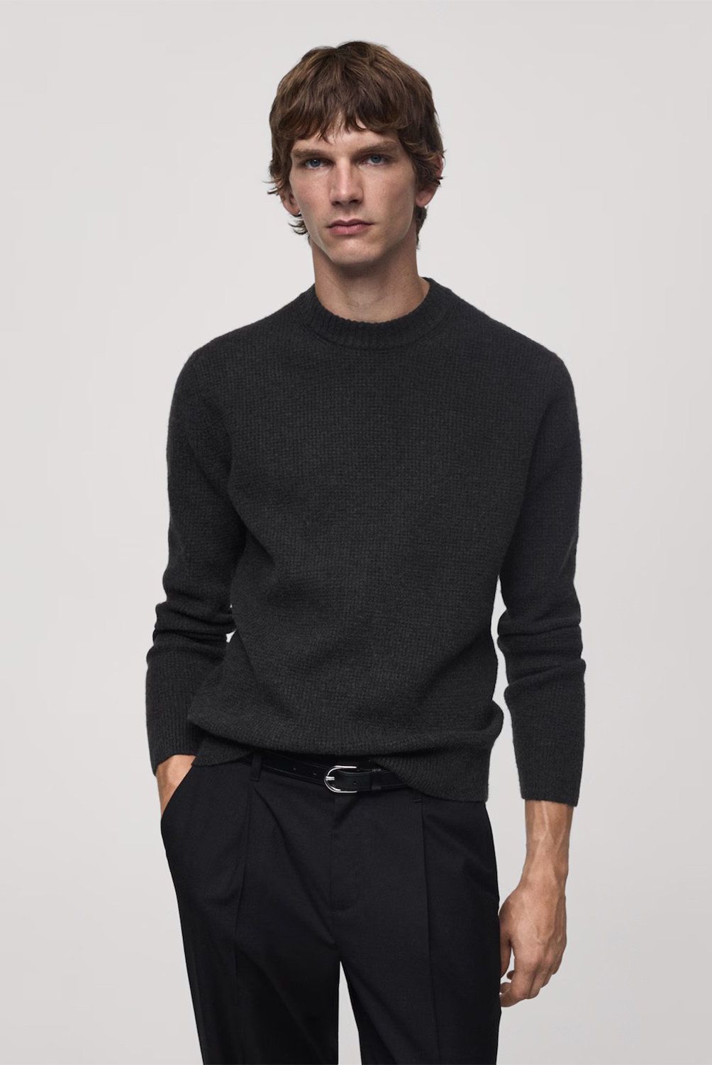 MANGO MAN - Sweater Punto Estructura Cuadrillé Hombre Mango Man