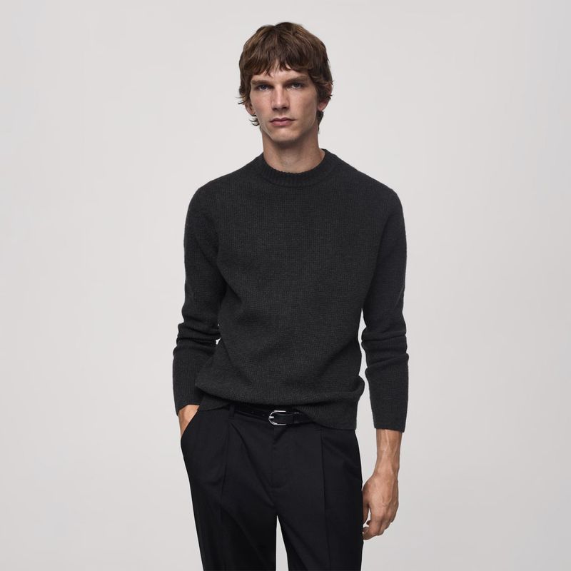 MANGO MAN - Sweater Punto Estructura Cuadrillé Hombre Mango Man