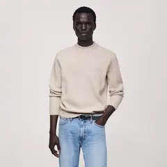 MANGO MAN - Sweater Punto Estructura Cuadrillé Hombre