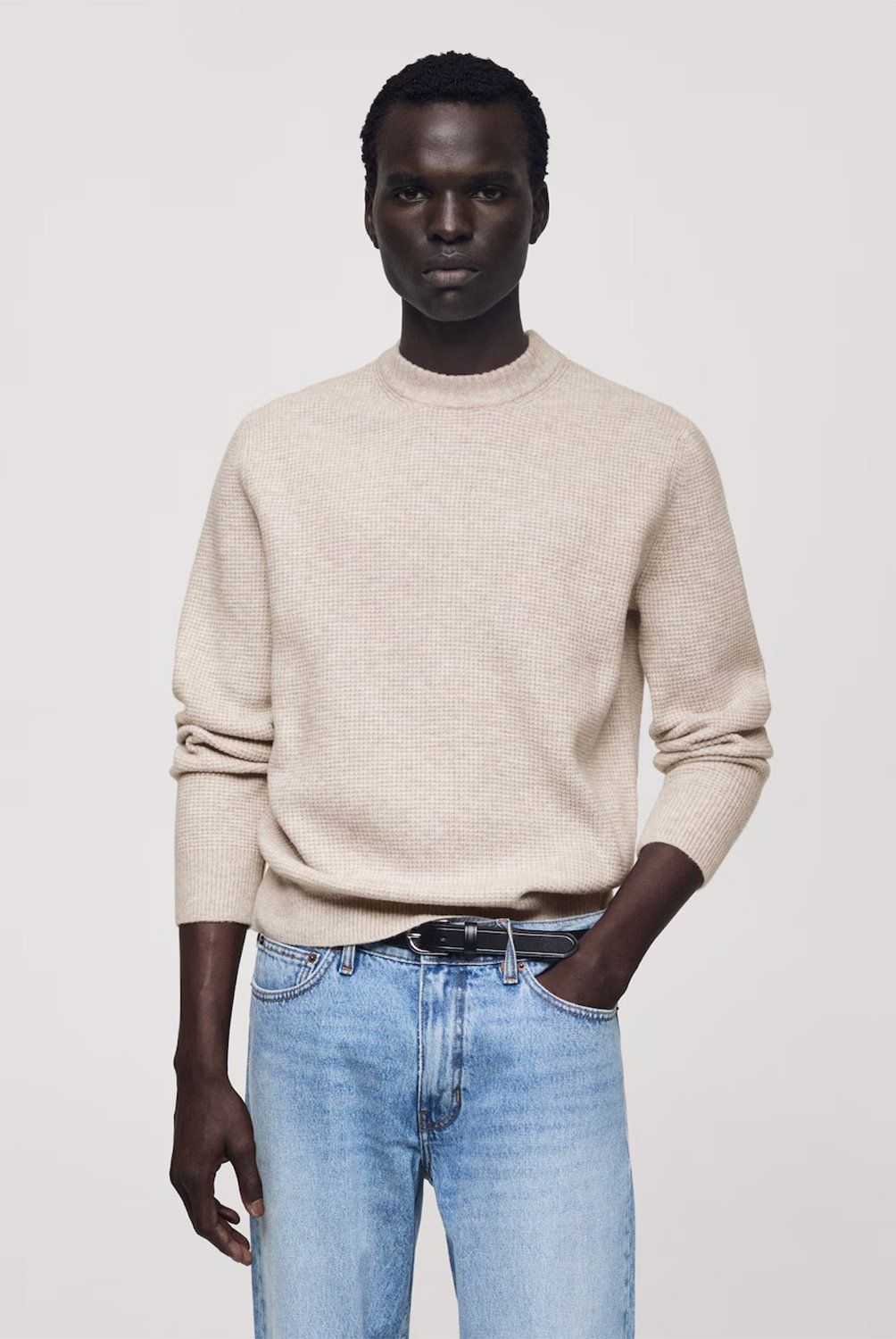 MANGO MAN - Sweater Punto Estructura Cuadrillé Hombre Mango Man