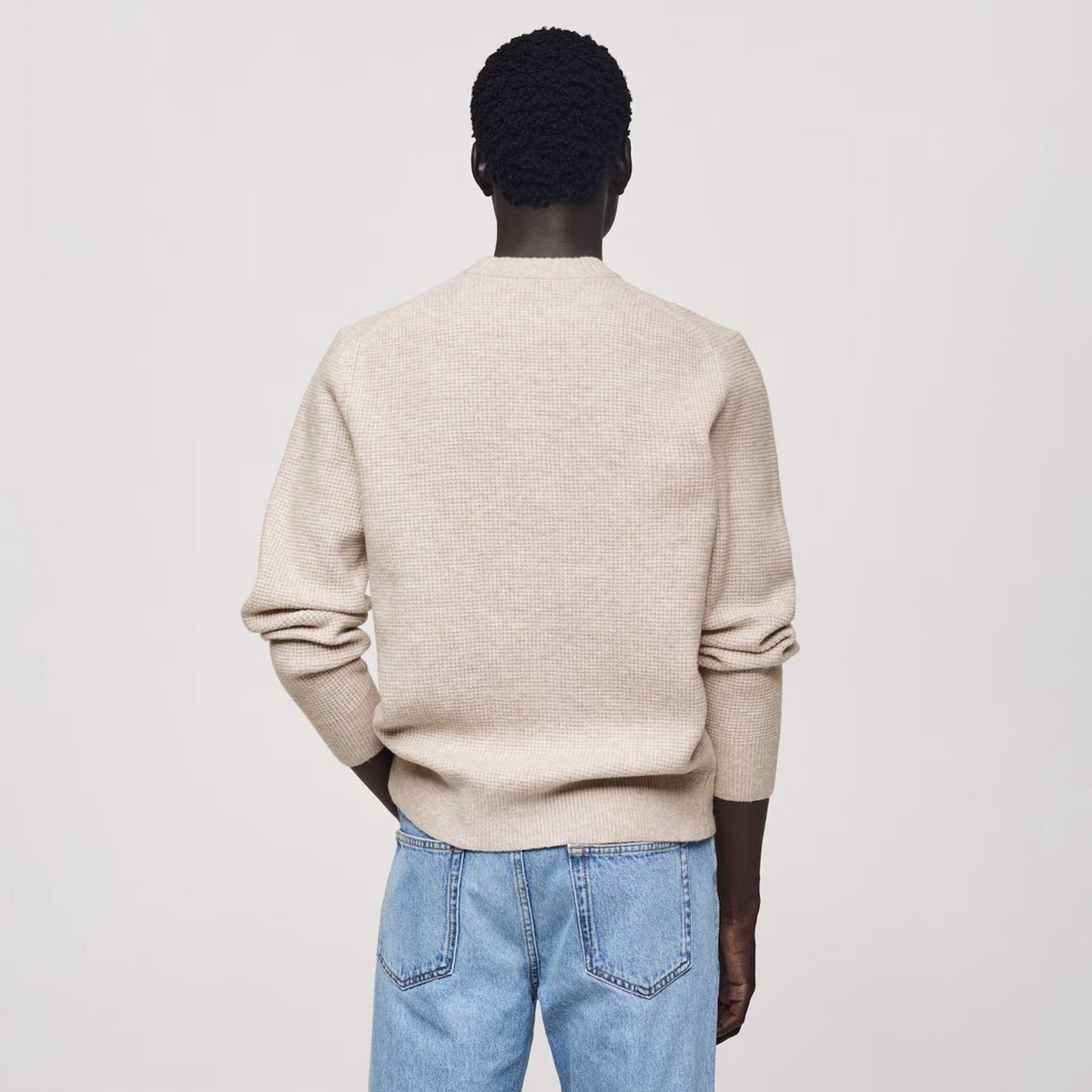 MANGO MAN - Sweater Punto Estructura Cuadrillé Hombre Mango Man