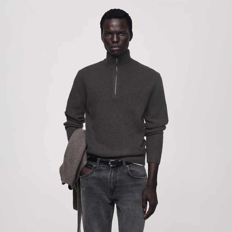 MANGO MAN - Sweater Punto Cuello Perkins Hombre Mango Man