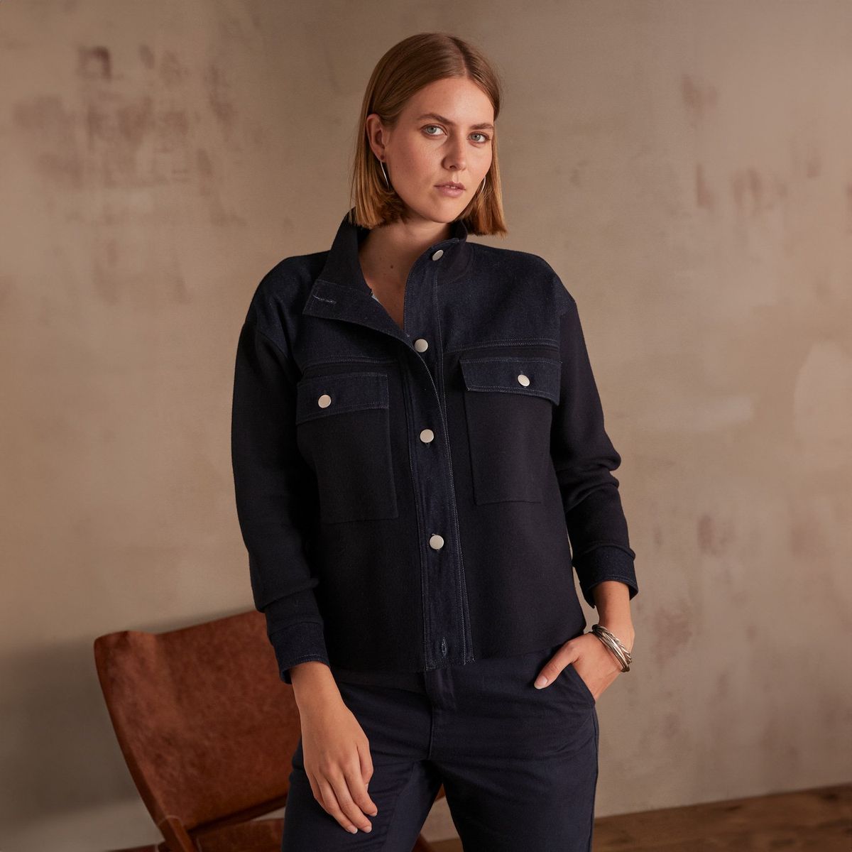 MAISON 123 - Chaqueta Jeans Botones Mujer Maison 123