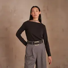 MAISON 123 - Camiseta Cuello Redondo Mujer