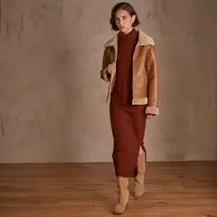 MAISON 123 - Chaqueta Efecto Piel Mujer